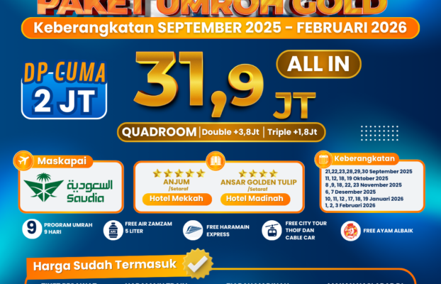 Umroh Nyaman dan Berkesan dengan Paket Umroh Gold 2025 – 2026