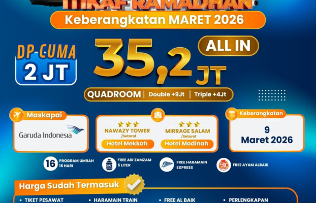 Raih Keberkahan Ramadhan dengan Umroh Itikaf Maret 2026 Bersama Elmanaseek Tour & Travel